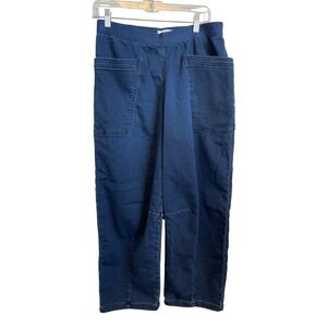 PILCRO Dark Wash Denim Elastic Waist Cargo‎ Pants Size Small